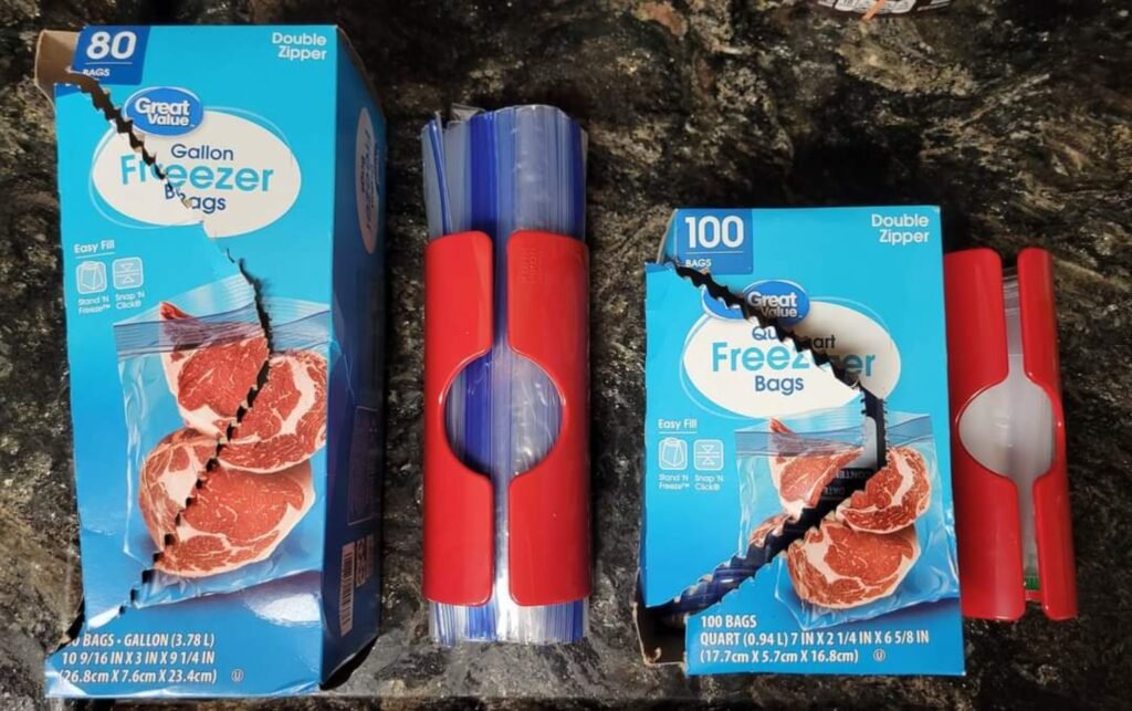 plastic bag organizer for snack sandwich quart gallon bags