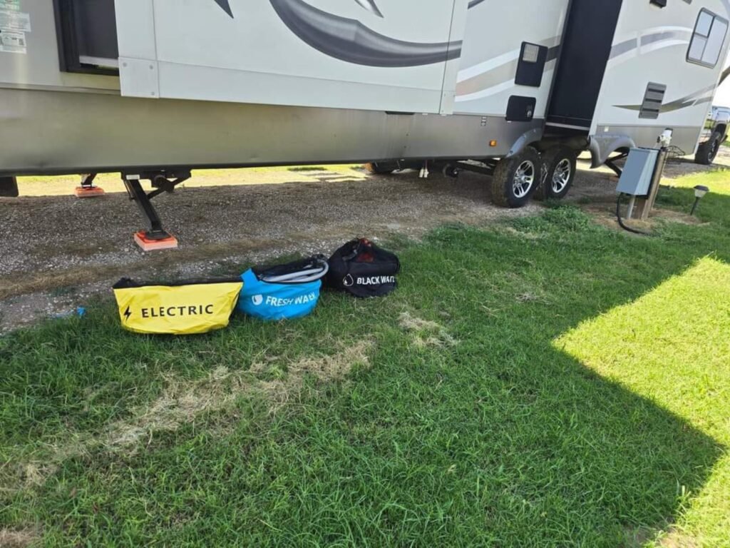 rv hose storage bags for fresh water sewer and electric